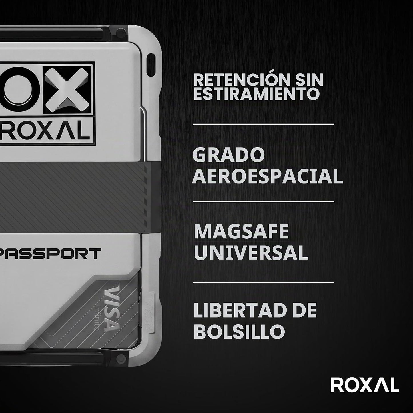 Roxal Cartera para tarjetas compatible con Passport Magsafe, Platea...