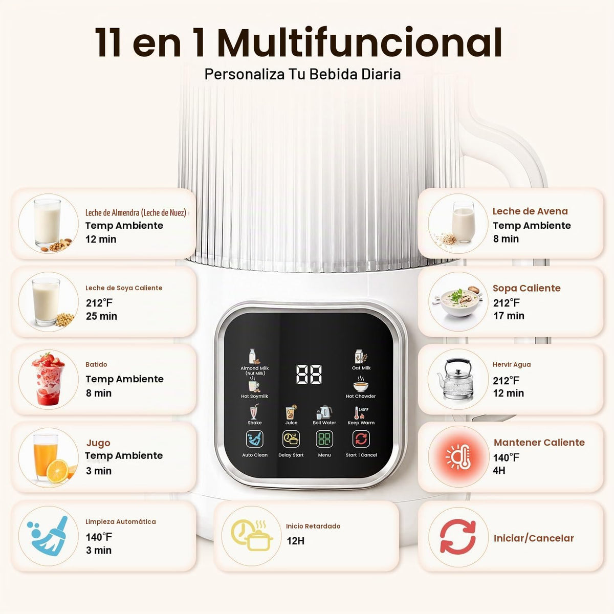 Flelano Máquina eléctrica de leche de nuez de 46 onzas, máquina de...
