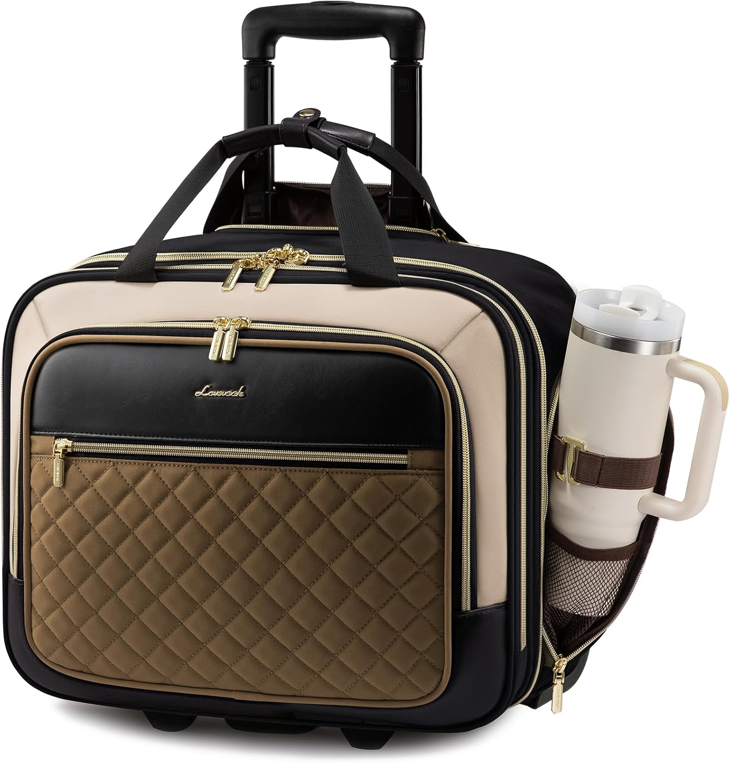 LOVEVOOK Bolso para portátil con ruedas para mujer, maletín para po...