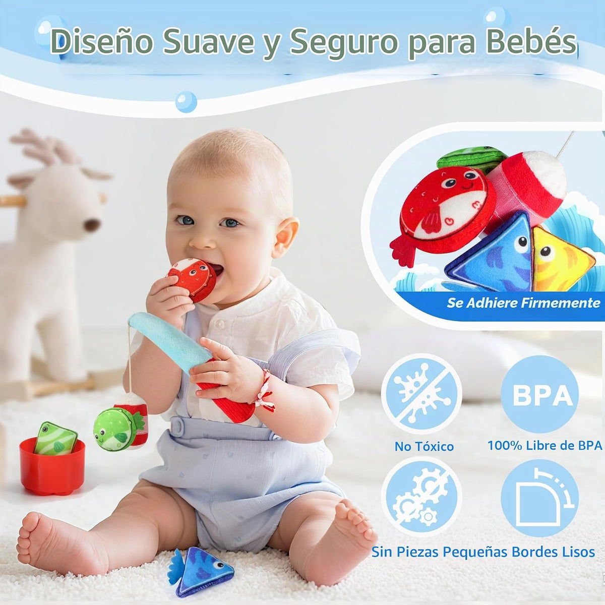 Juguetes Montessori para niños de 1 año \u2013 Juego de pesca de te...