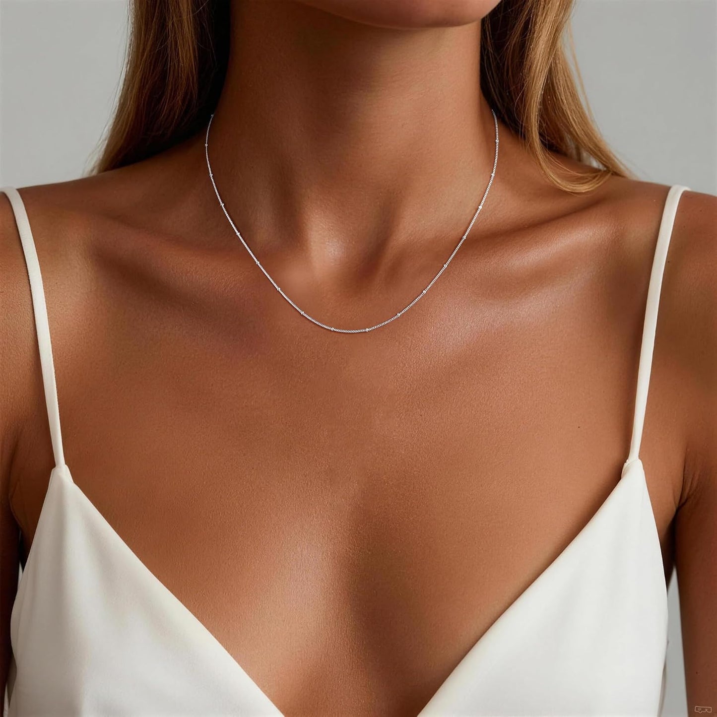 BLThing Collar de cadena de plata de ley S925 para mujer, cadena de...
