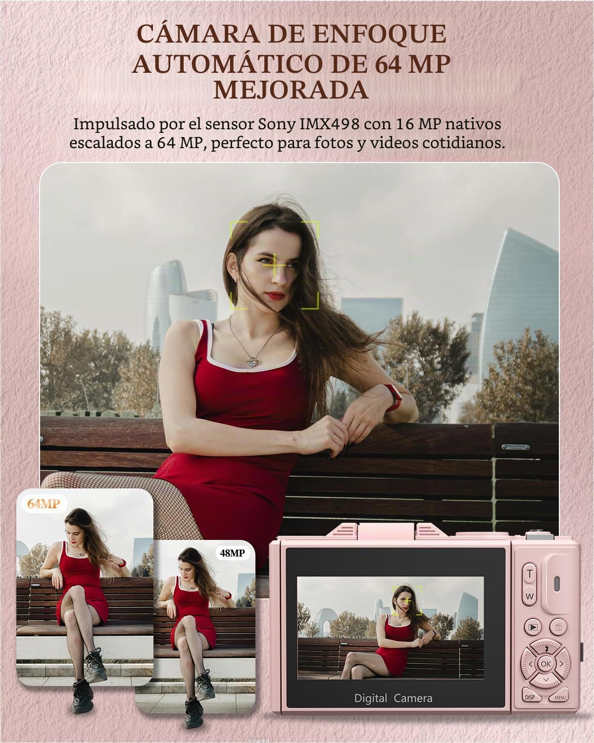 ULPTXOO Cámara digital 4K para principiantes y adolescentes, cámara...