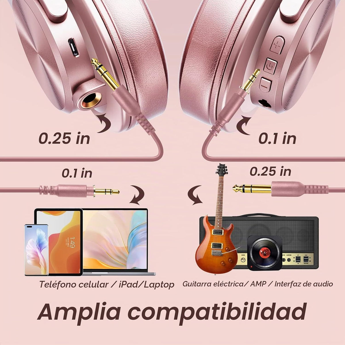 OneOdio A70 Auriculares Bluetooth para oído, auriculares inalámbric...