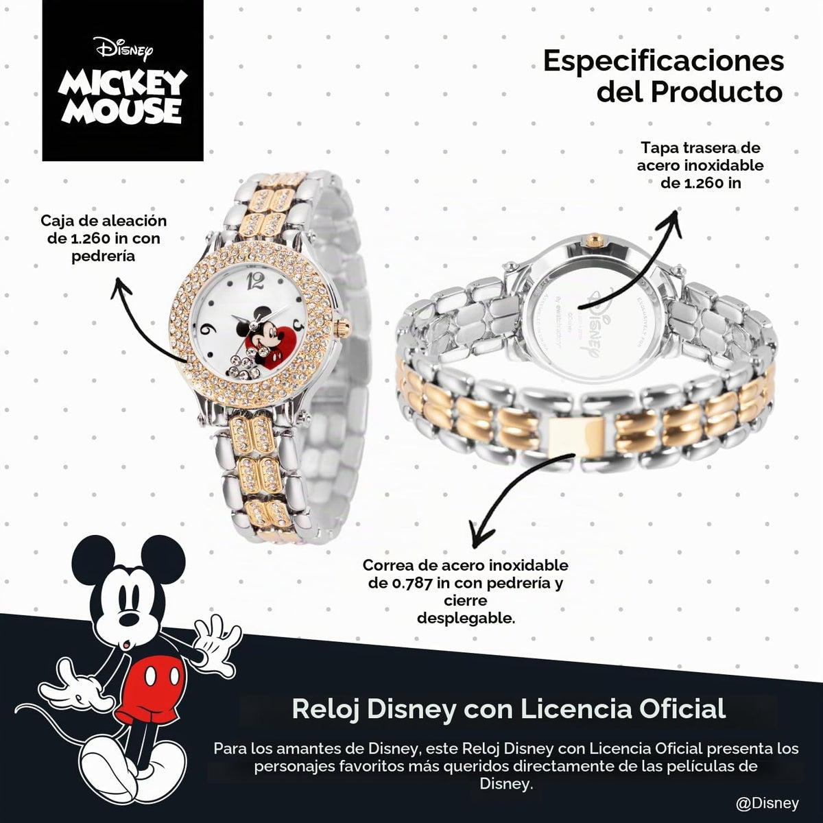 Disney Reloj Mickey Mouse \u2013 Elegante y divertido reloj de Mick...