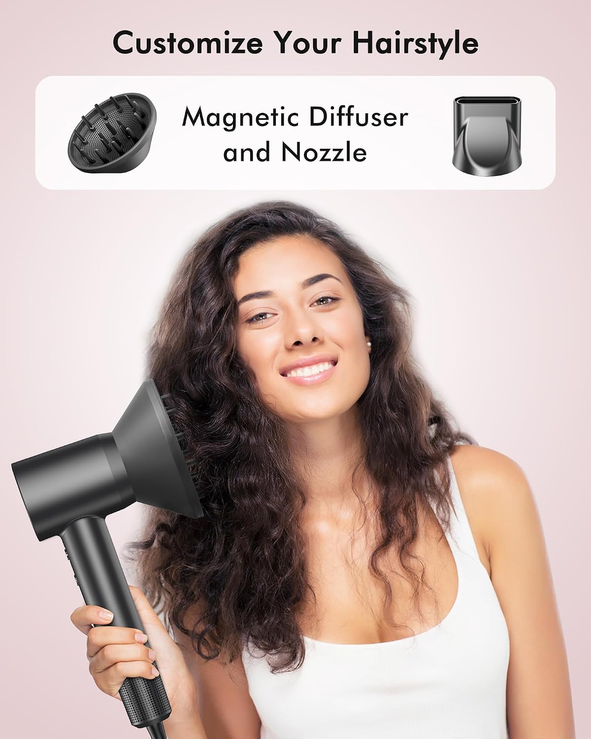 Secador de pelo, 160000 rpm, secador de pelo iónico profesional de...