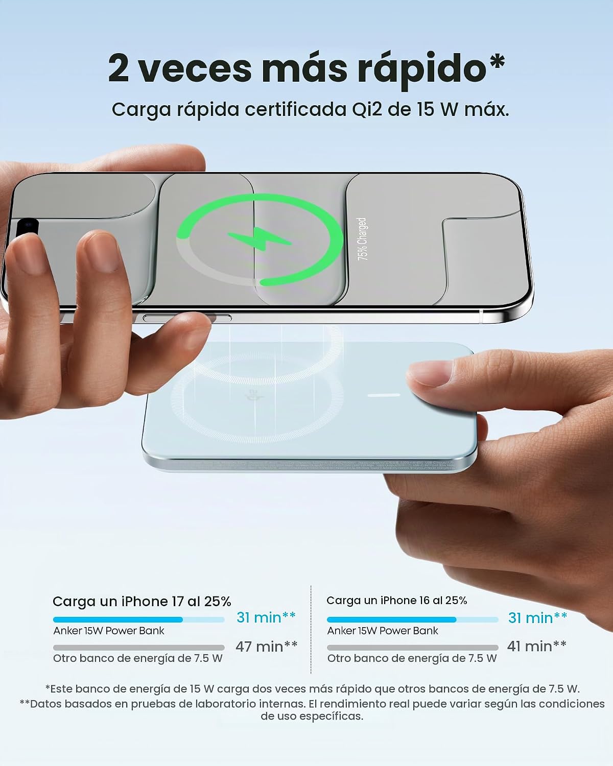 Anker Banco de energía magnética nano, cargador portátil de 15 W |...
