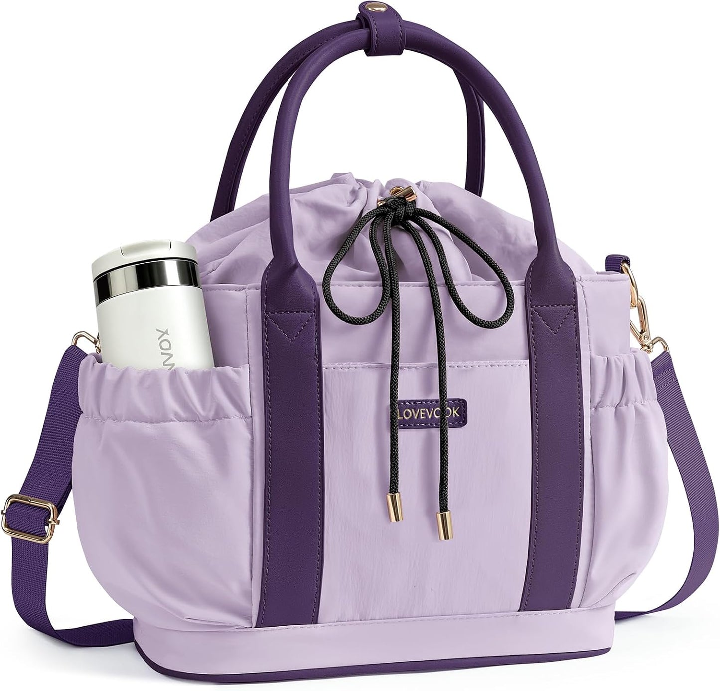 LOVEVOOK Drawstring Insulated Lunch Bag Women,Adult Lunch Box,Blue...