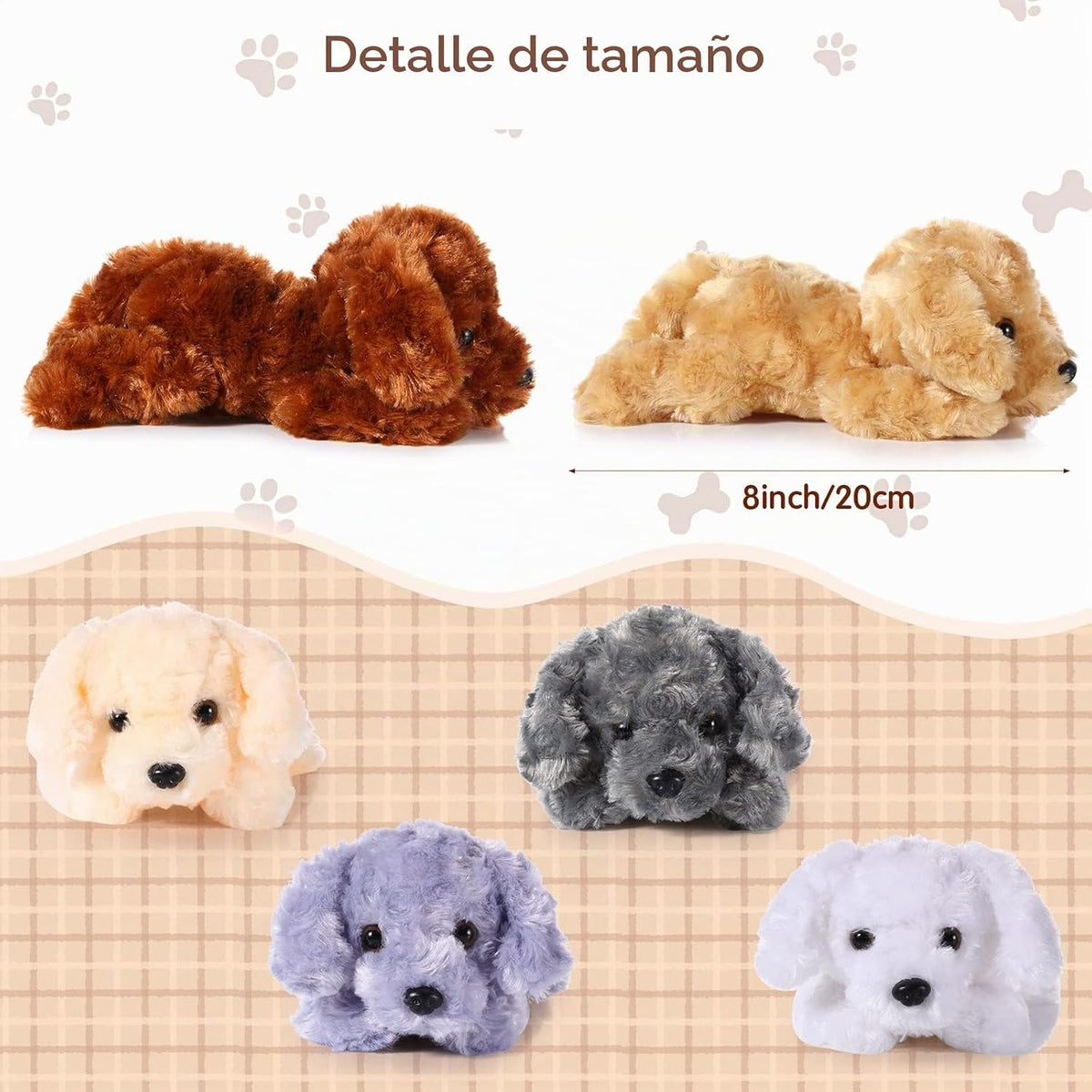 Harrycle 6 piezas de animales de peluche de 8 pulgadas para perros...