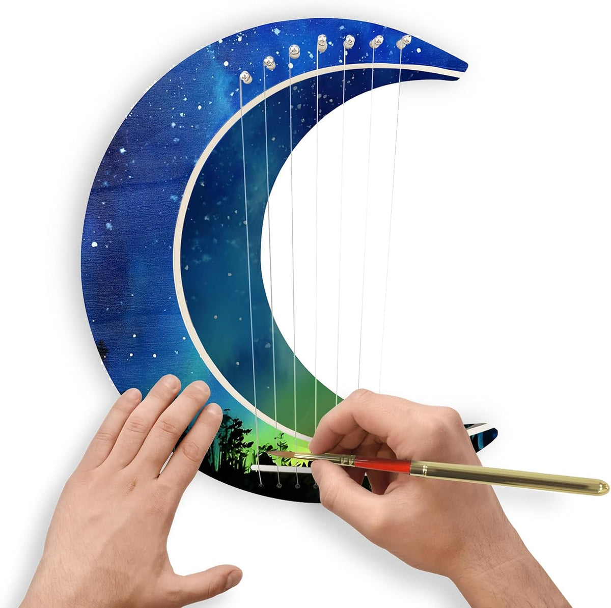 OriGlam Arpa de lira 7 cuerdas DIY, instrumento musical de arpa de...