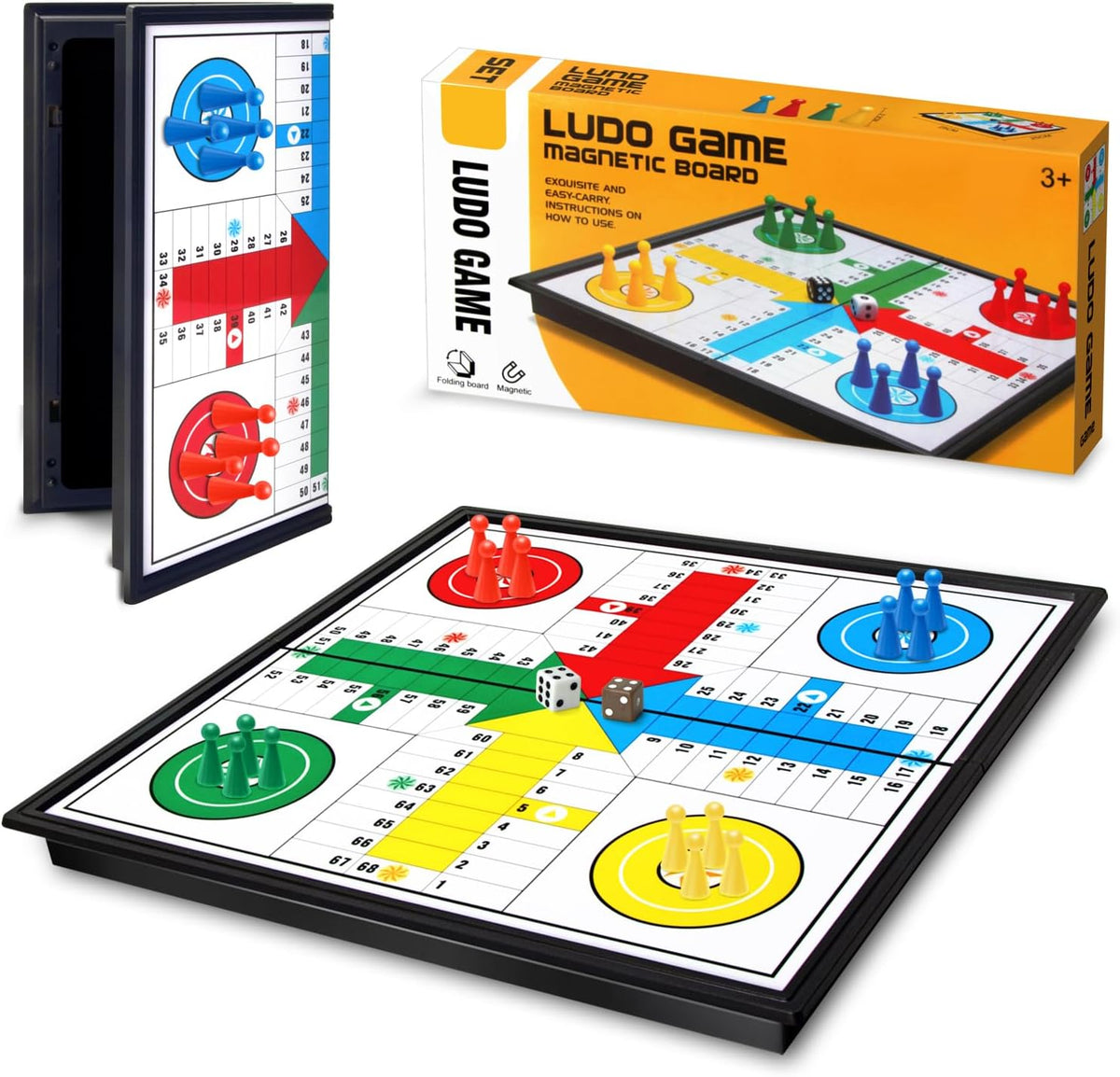 Juego de mesa magnético Ludo de viaje de 9.8 pulgadas para niños y...