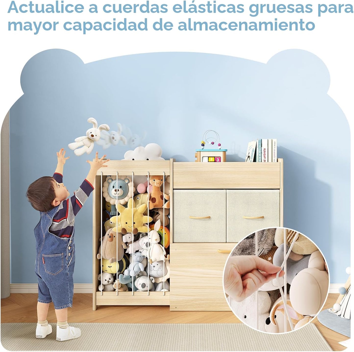 EXPERLAM Organizador de almacenamiento de juguetes con soporte para...