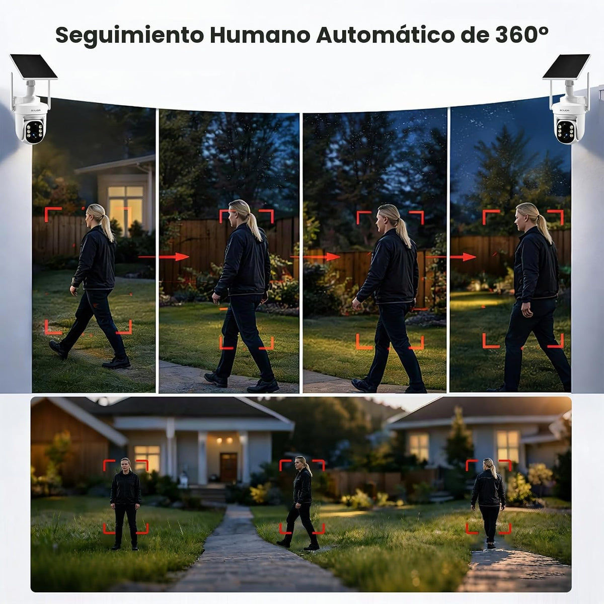 SOLIOM Cámaras de seguridad inalámbricas para exteriores, sistema d...