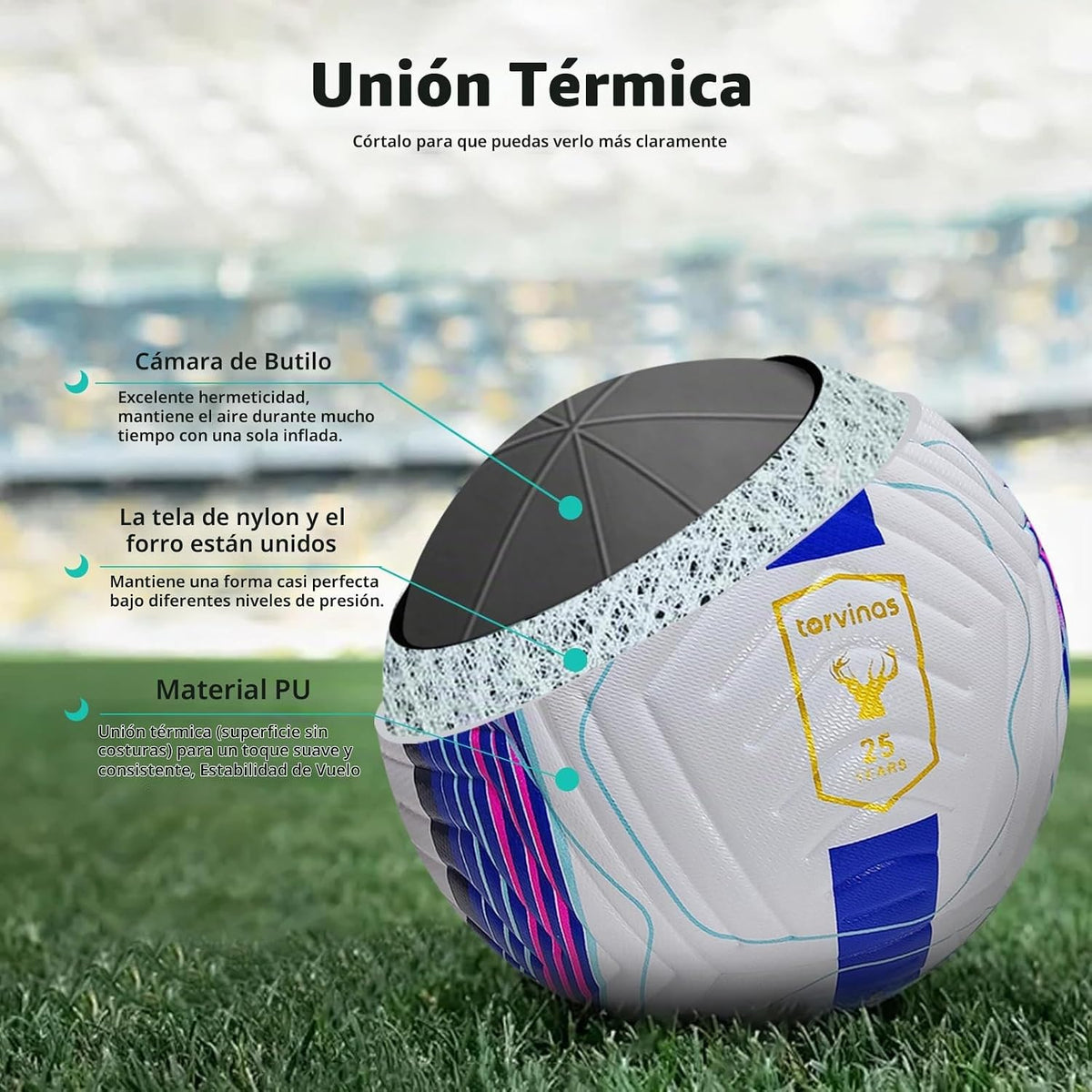 Torvinas Balón de fútbol Tamaño 5,4 \u2013 Piel sintética impermeab...