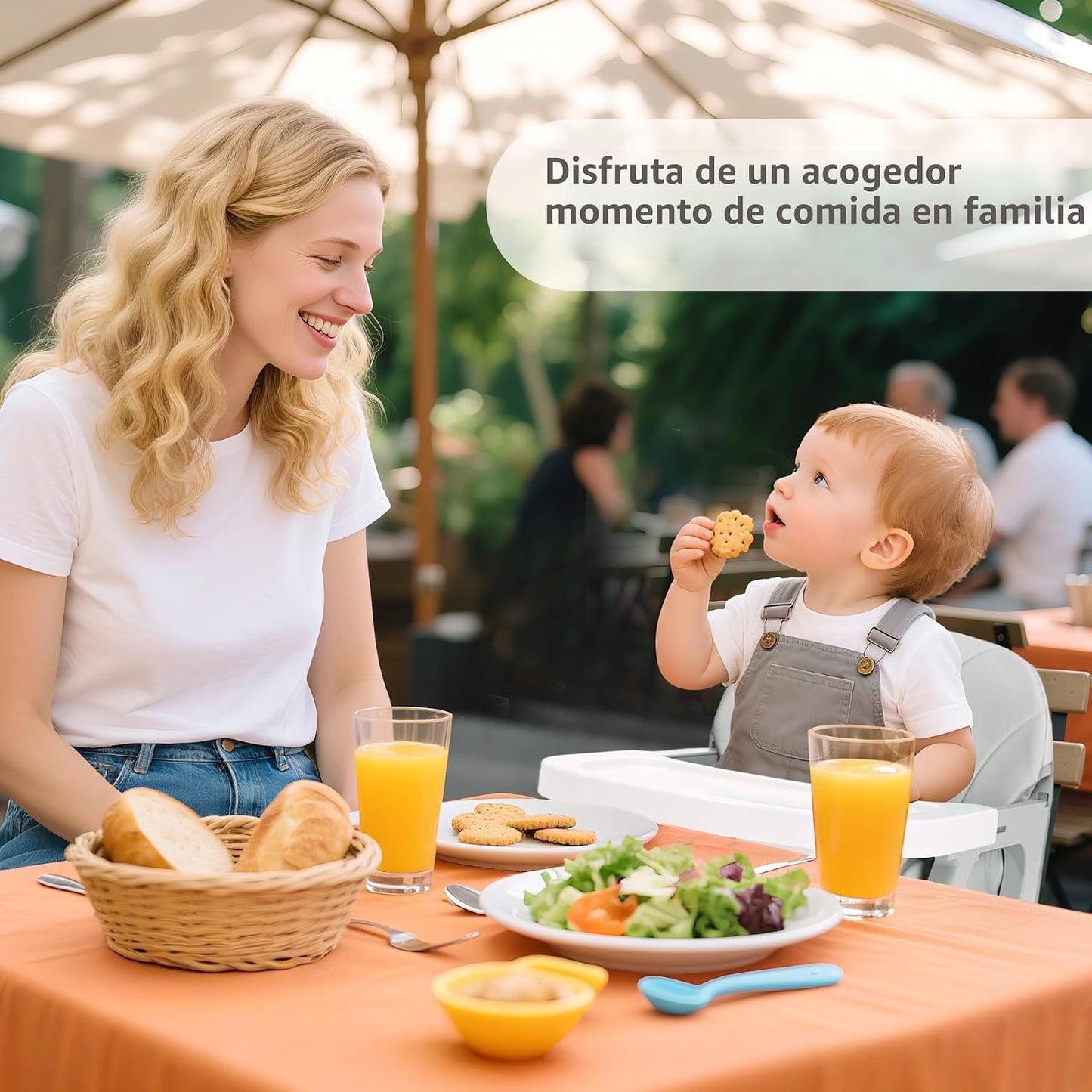 BOSEDSANG Silla alta para bebé 4 en 1, silla alta convertible para...