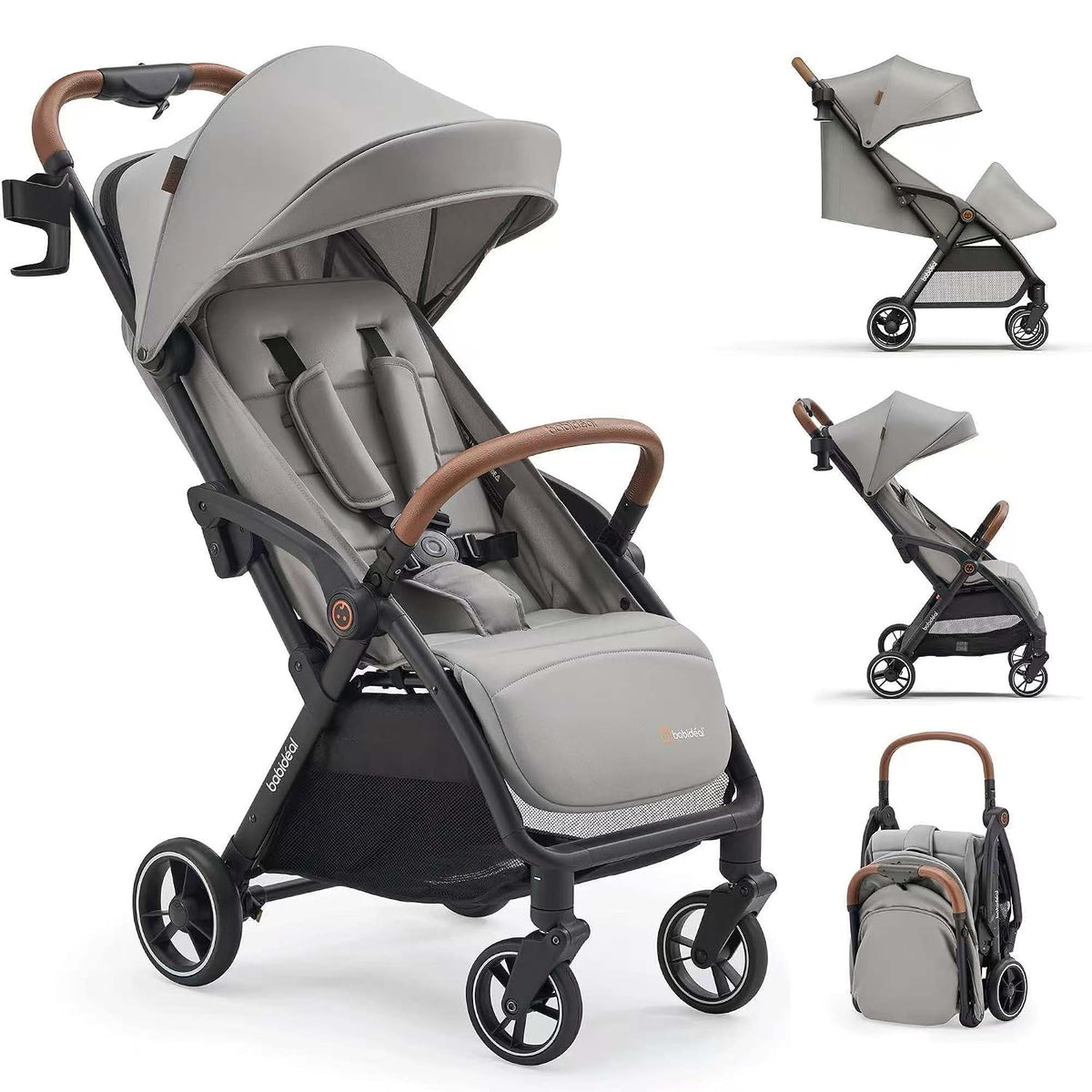 Babideal Cochecito de viaje ligero para bebé, cochecito auto plegab...