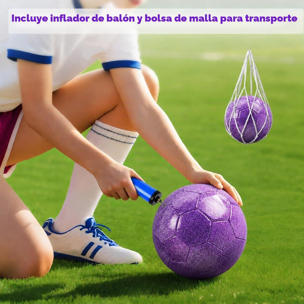 Champhox Pelota de fútbol tamaño 4 con purpurina rosa - Pelota de f...