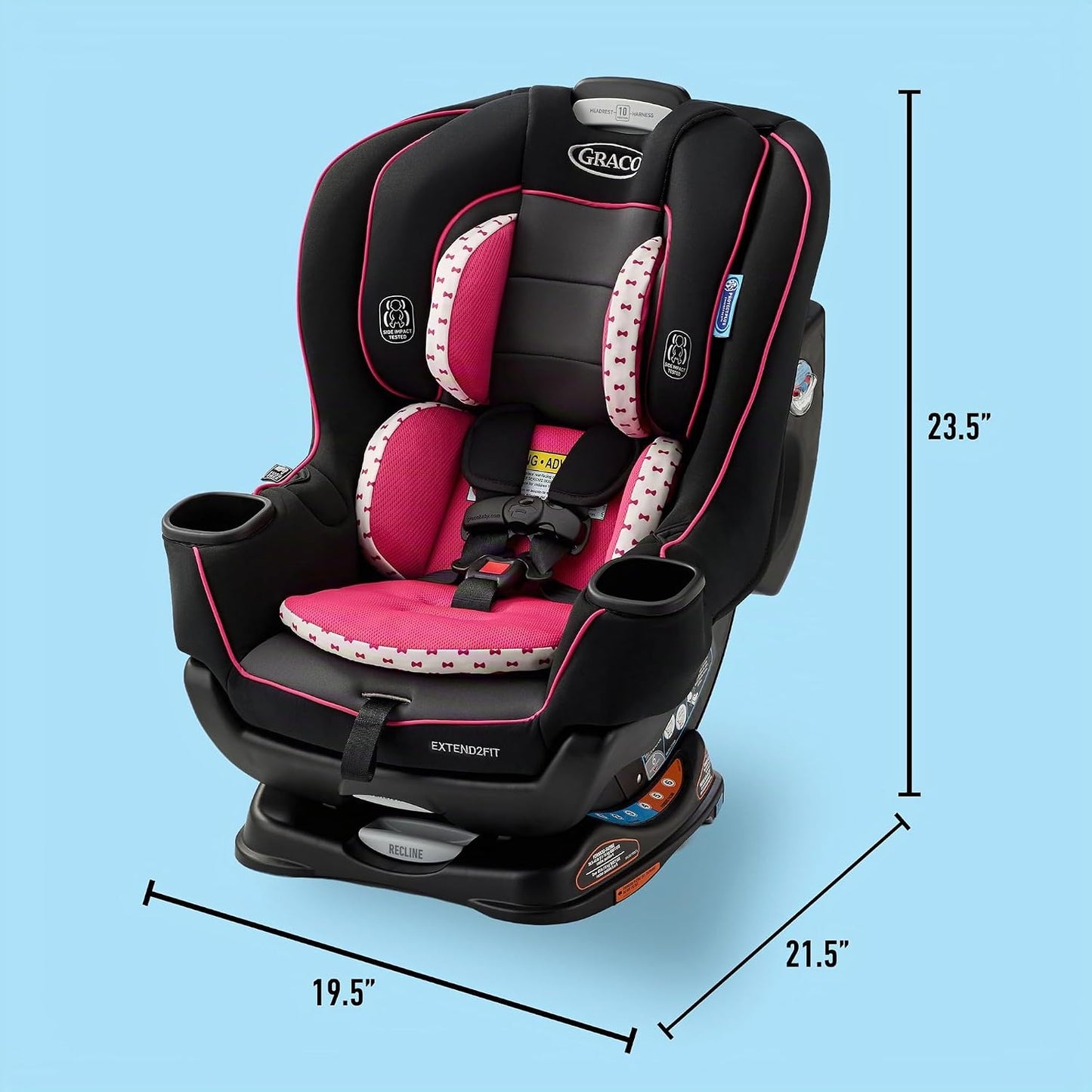 Asiento de auto convertible Graco Extend2Fit para bebé, orientación...