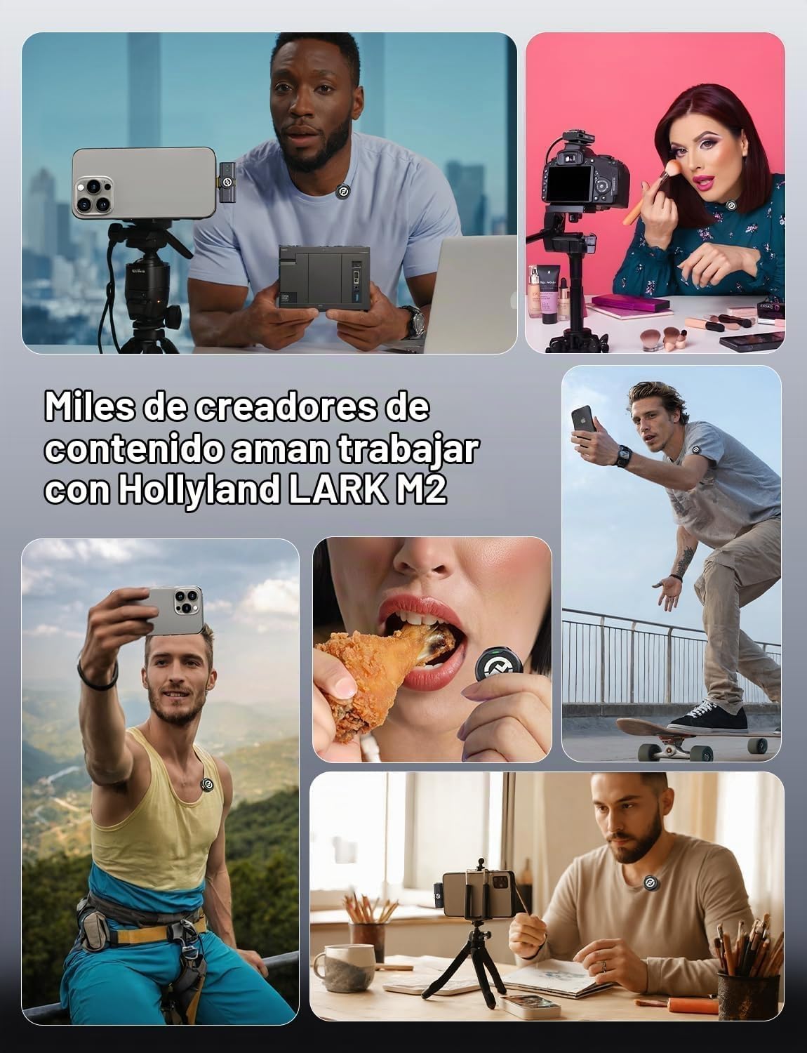 Hollyland Lark M2 Duo con kit de creador de contenido | Incluye 2TX...