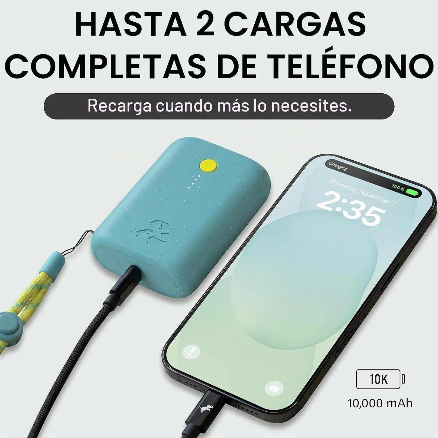 Nimble Champ Cargador Portátil, Batería Externa de 10,000mAh Carga...