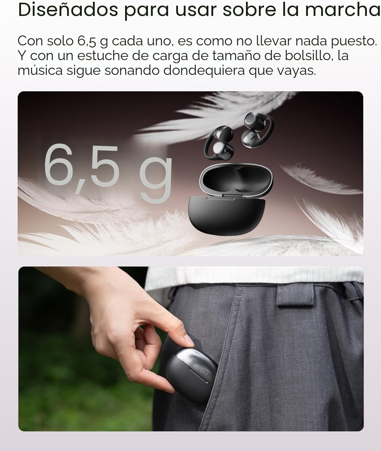 SHOKZ OpenDots ONE - Auriculares de oído abierto, Auriculares de cl...