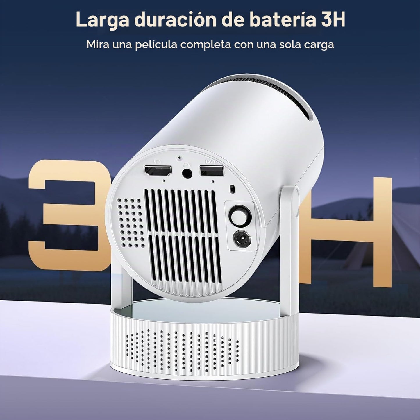 Mini proyector con WiFi y Bluetooth, proyector portátil con batería...