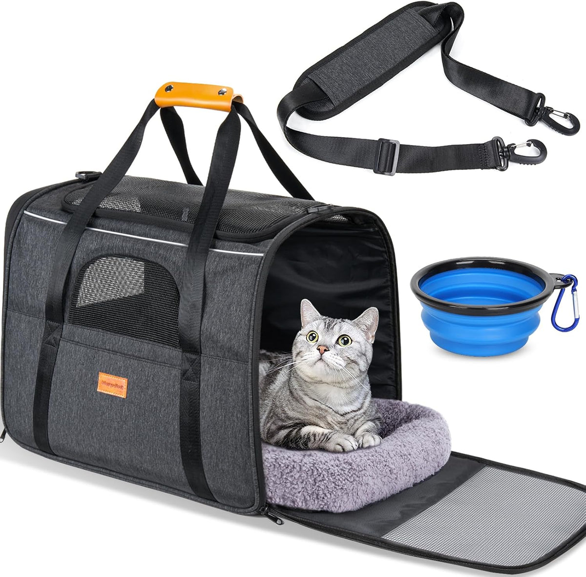 morpilot - Bolsa de transporte para mascotas, portátil, de tela ple...
