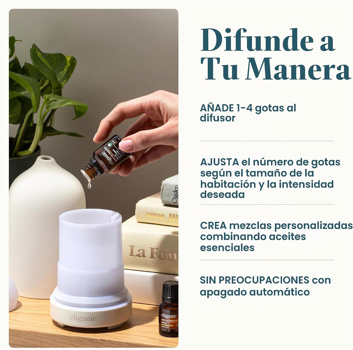 Cliganic Serenity - Juego de difusor de aceites esenciales \u2013 H...