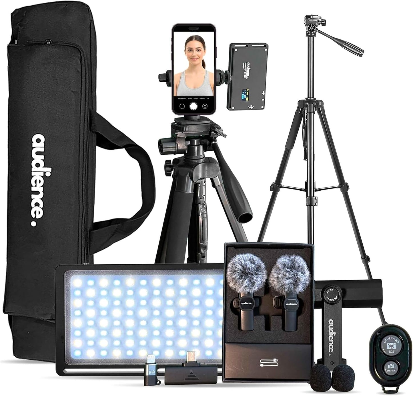 Audience Kit de creador móvil profesional - Trípode ajustable de 72...