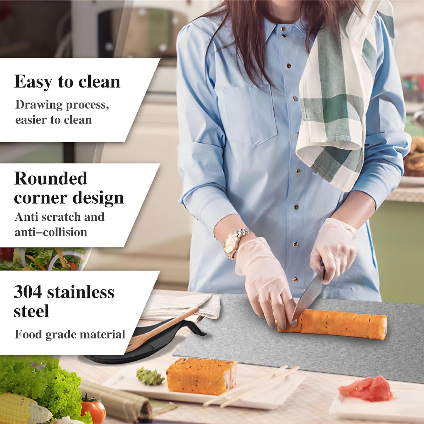 Tabla de Cortar de Acero Inoxidable para Cocina - Tablas de Cortar...