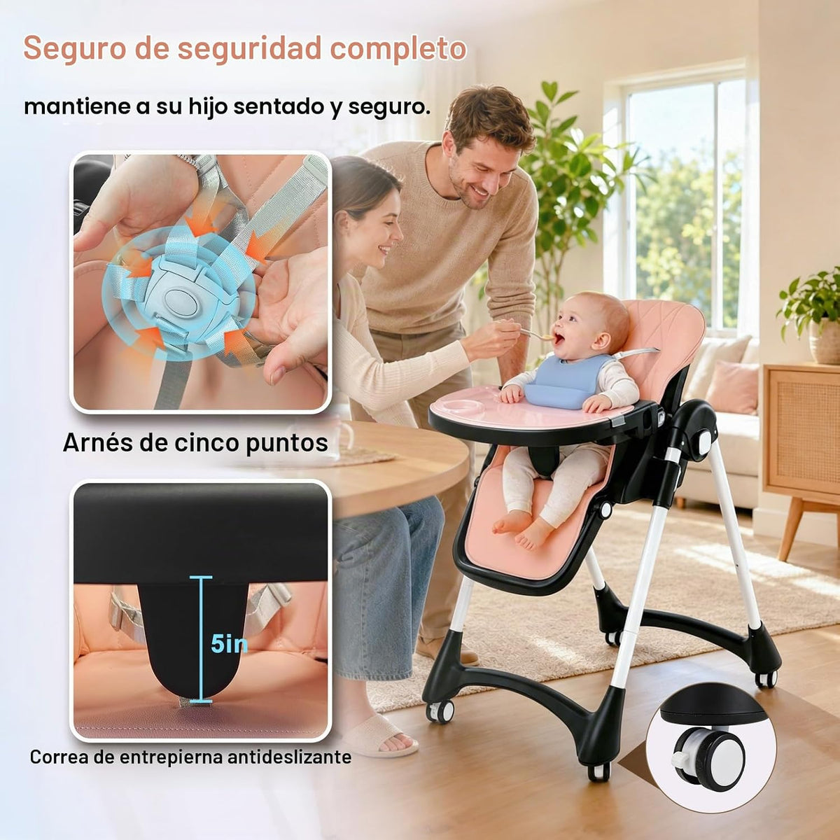 Sillas altas para bebés y niños pequeños, silla alta rosa para niña...