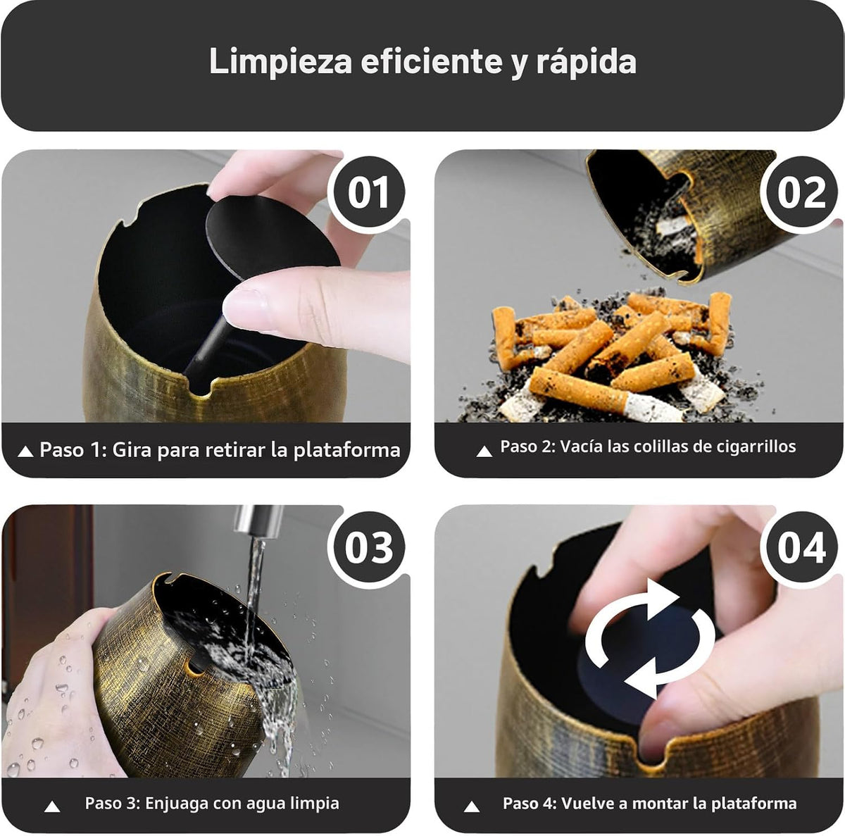 roygra Cenicero con Tapa, Cenicero al Aire Libre para Patio Exterio...