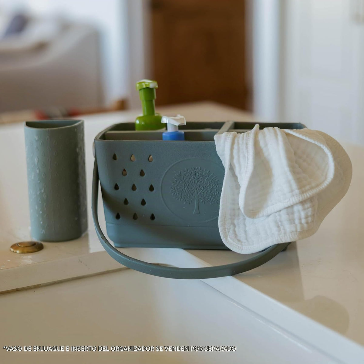 Parker Baby Co. Organizador de baño de secado rápido con asa, lluvi...