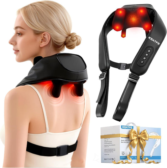 Masajeador de cuello Shiatsu con calor, máquina de masaje para rela...