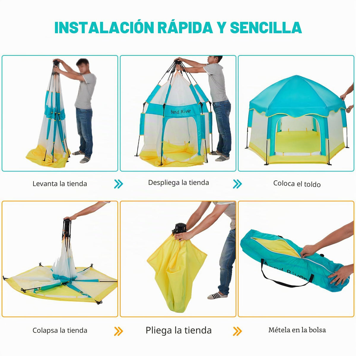 Bend River - Parque infantil para bebés con dosel, tienda de campañ...