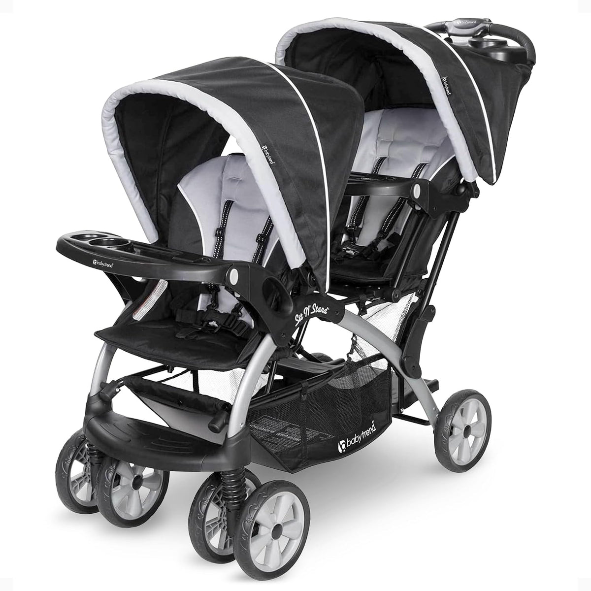 Cochecito doble para bebés y niños pequeños Baby Trend con arnés y...