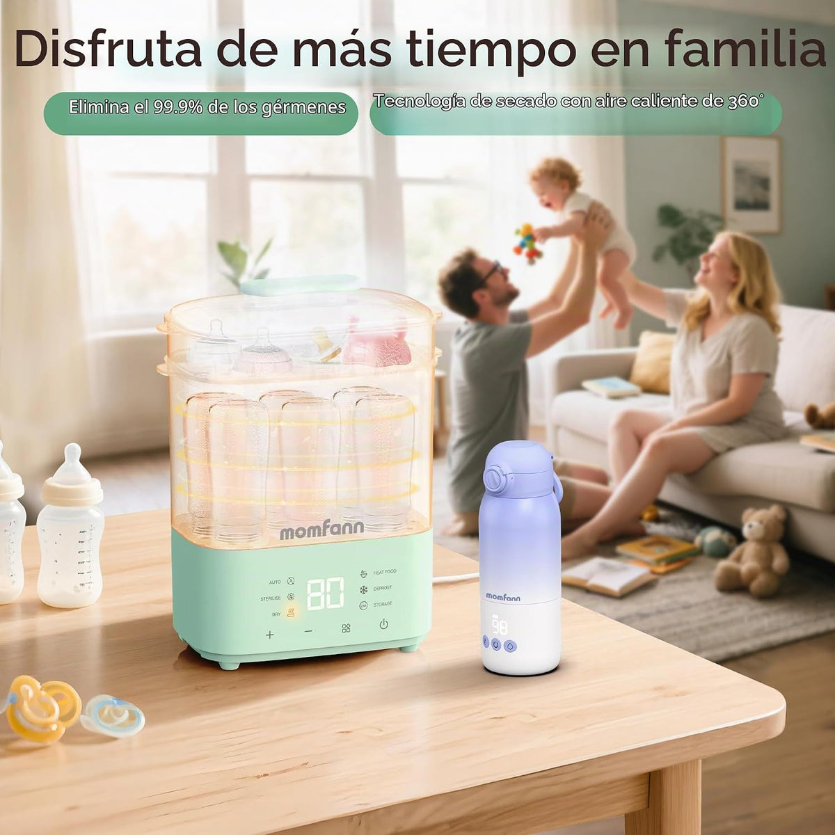 MOMFANN Esterilizador de biberones y secadora y calentador de biber...
