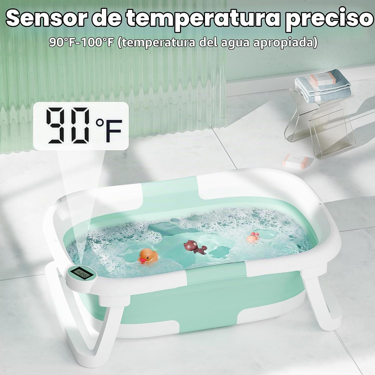 iBabyMax Bañera plegable para recién nacidos a niños pequeños, bañe...