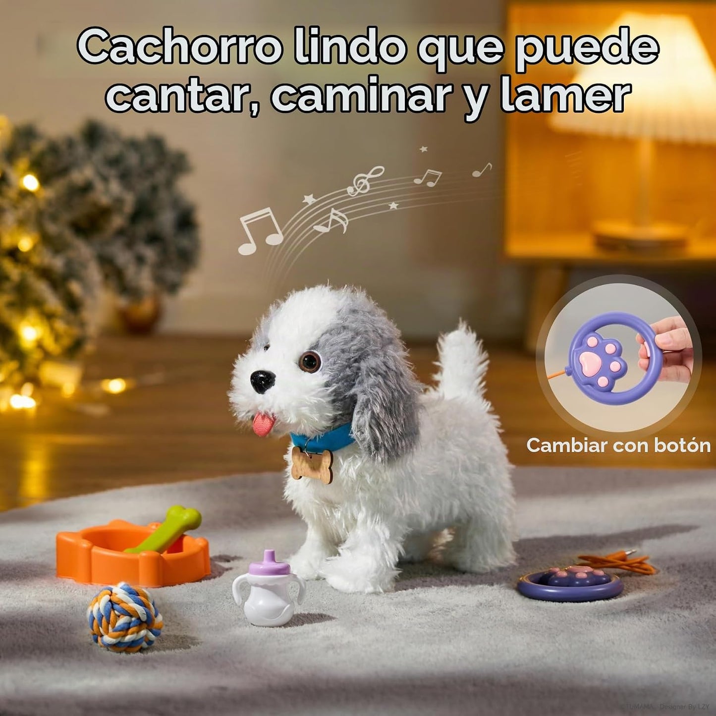 OR OR TU Perro de juguete que camina y ladra con correa de control...