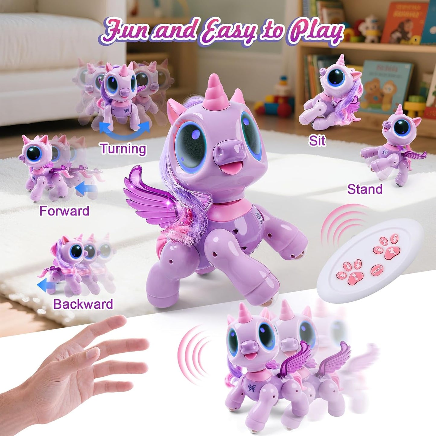 BIRANCO. Juguetes de Robot Unicornio para Niñas de 3-5 años, Mascot...