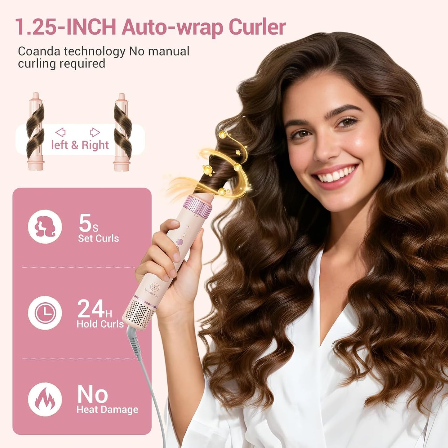 Moldeador de pelo 6 en 1, secador de pelo iónico de alta velocidad...