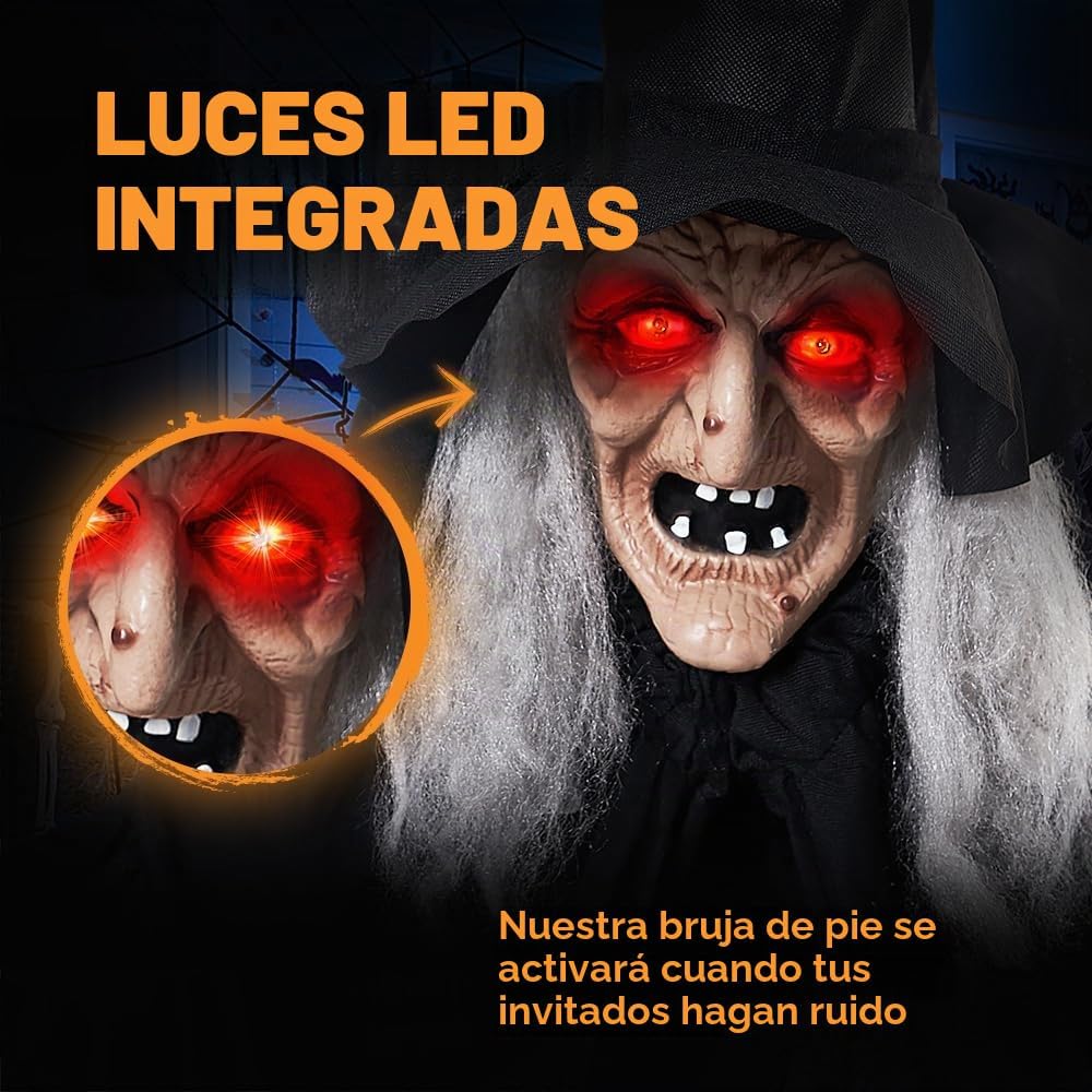 JOYIN Decoración de Halloween para exteriores de 72 pulgadas, bruja...