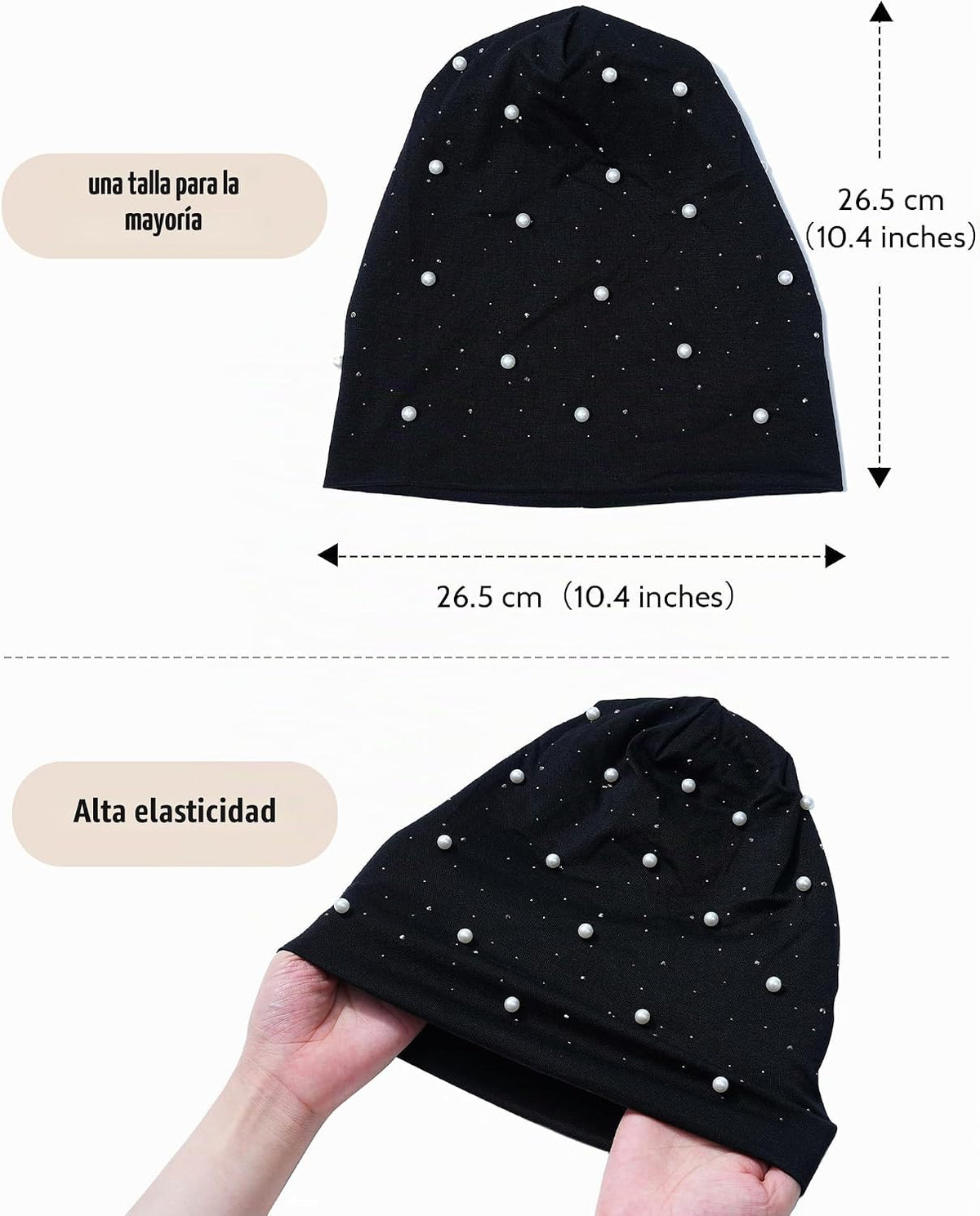 ACECHA Gorro de diamantes de imitación y perlas para mujer, gorro l...