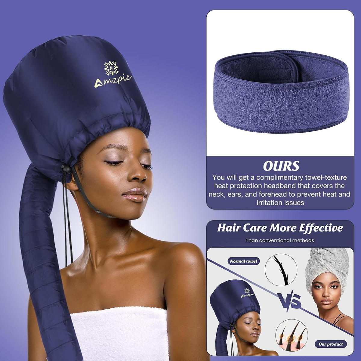 Accesorio para secador de pelo de capó, suave, ajustable, extra gra...