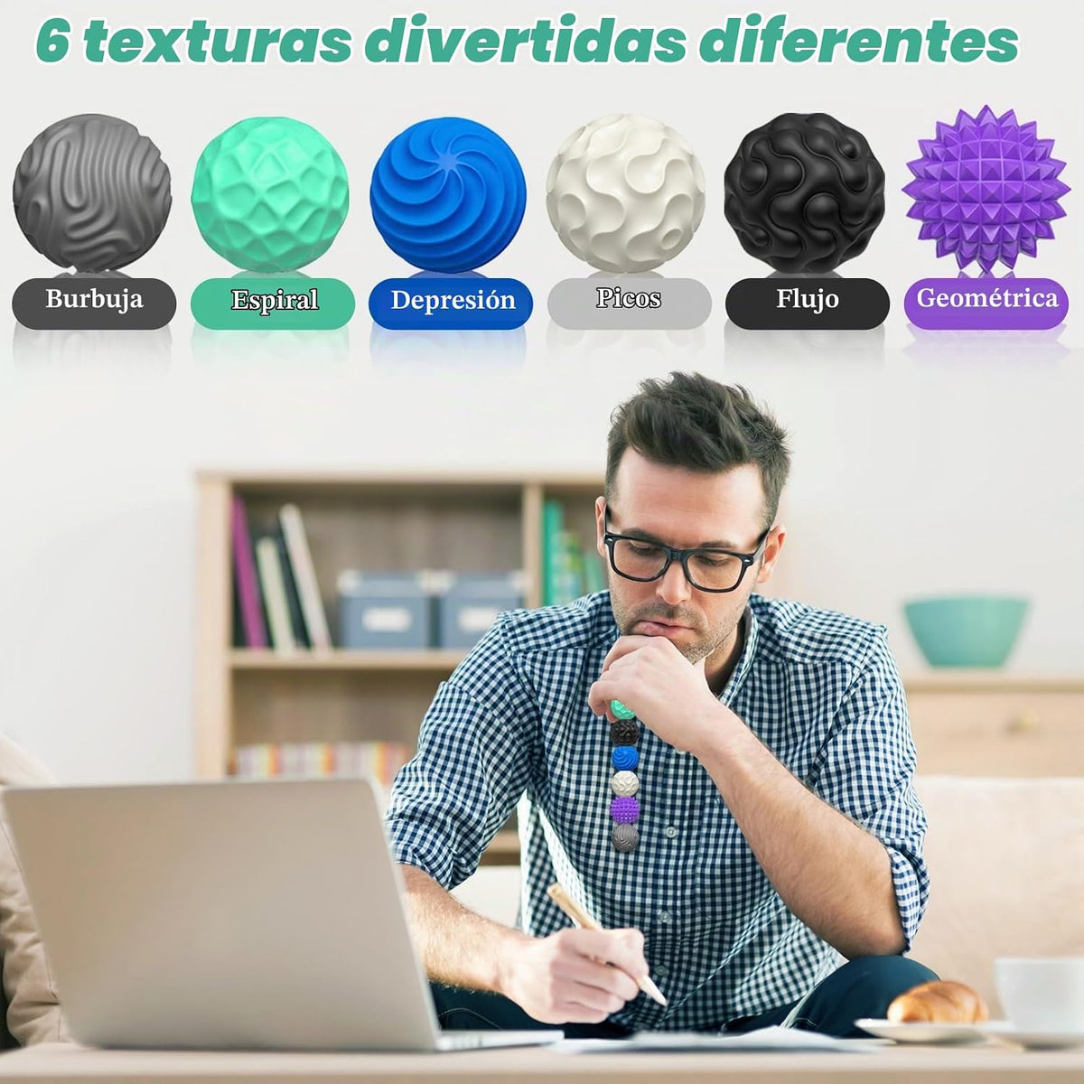 Bolas magnéticas de silicona, juguetes antiestrés para adultos y ad...