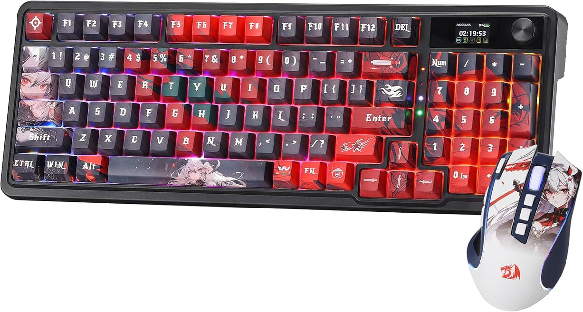 Redragon K719 PRO - Combo de teclado y mouse para juegos de anime,...