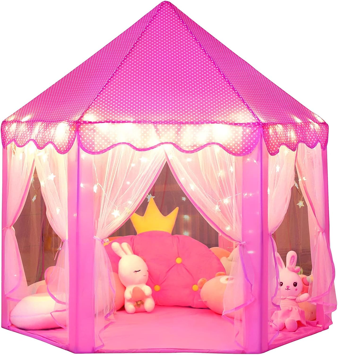 wilwolfer Tienda de campaña tipo castillo de princesa para niñas, t...