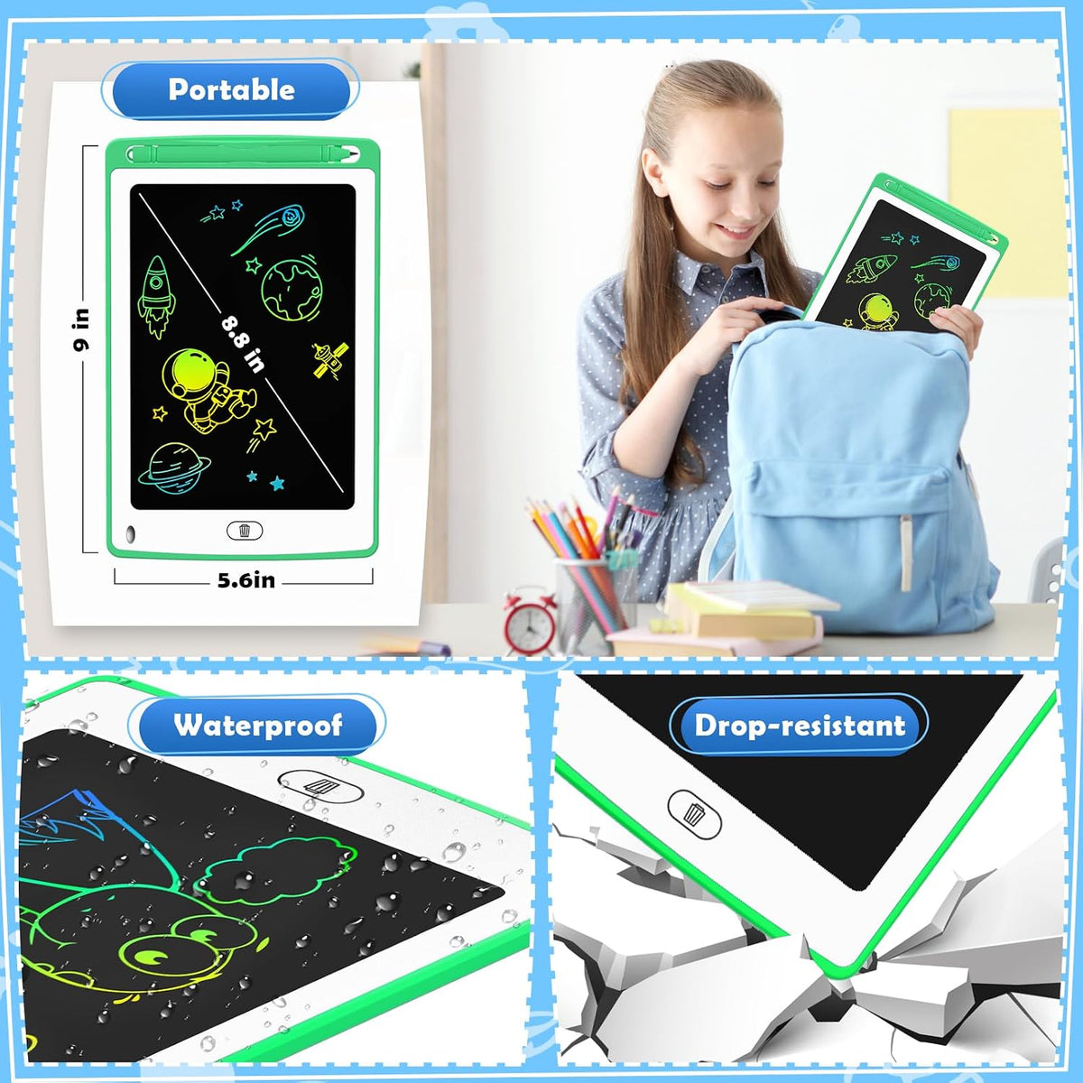 Tableta de Escritura LCD para Niños, Tableta de Dibujo y Pizarra Co...