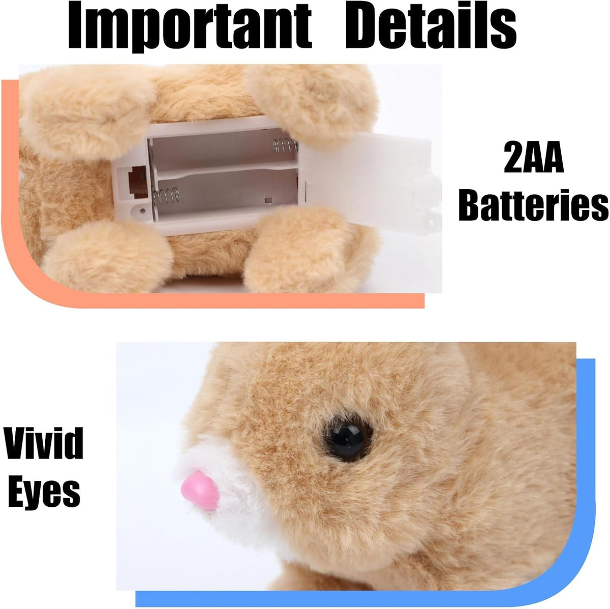 Zloeoa Conejito de peluche electrónico, juguete electrónico interac...