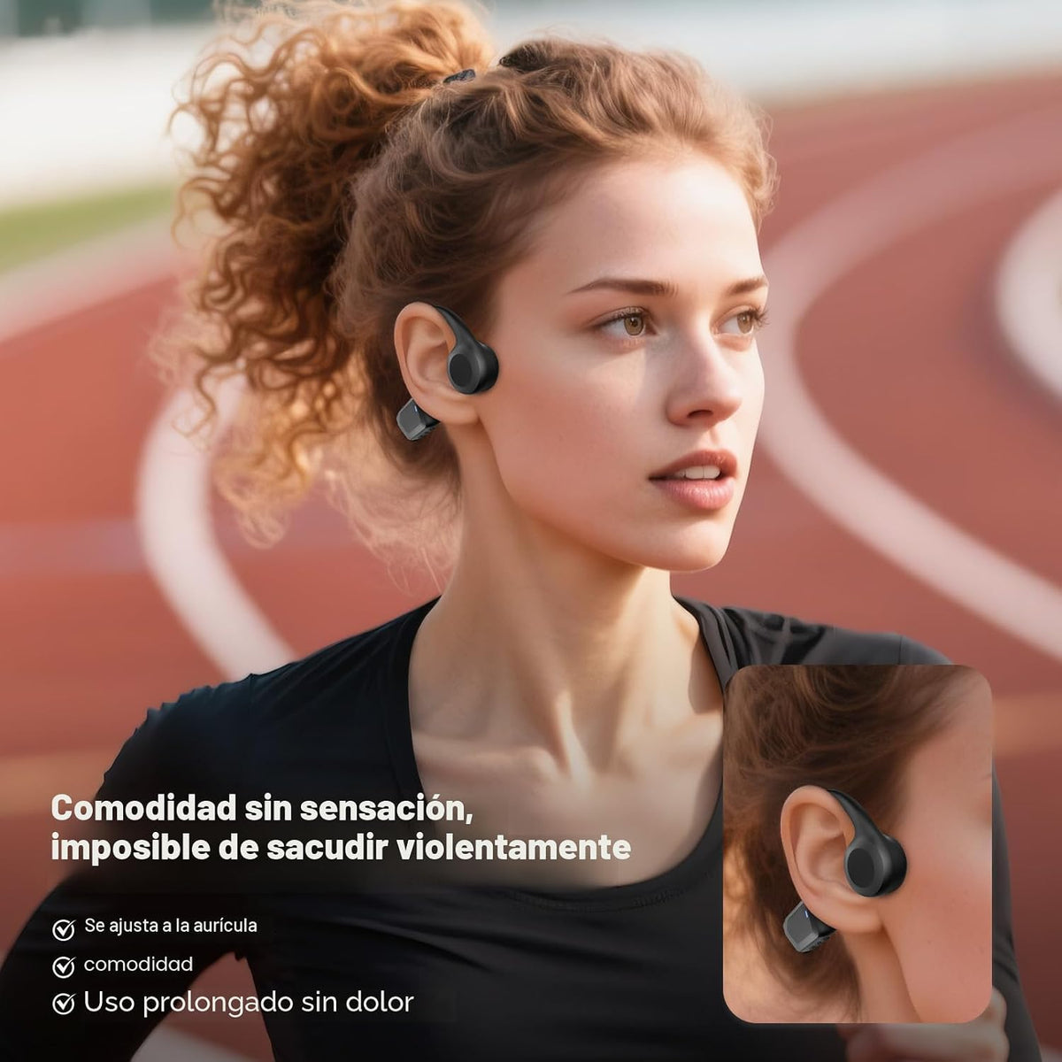 Auriculares impermeables de conducción ósea de oreja abierta, Bluet...