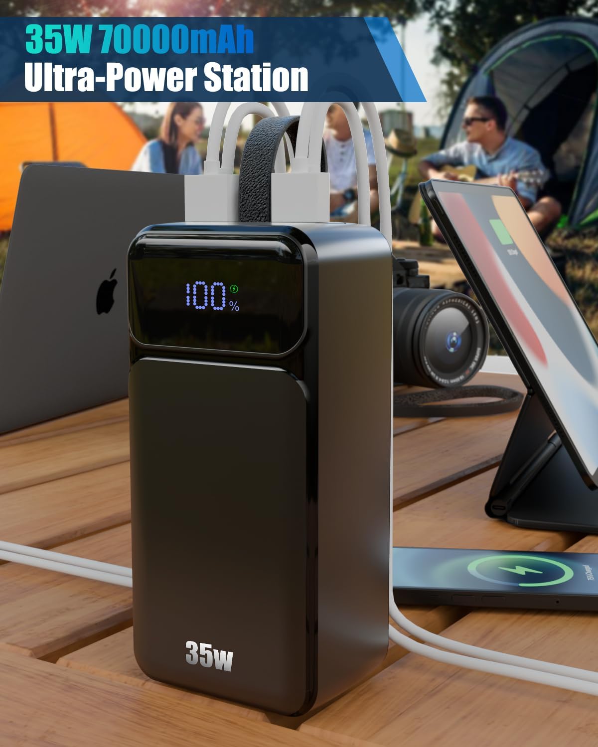 Feidyns Banco de energía de 70000 mAh, cargador portátil de carga r...